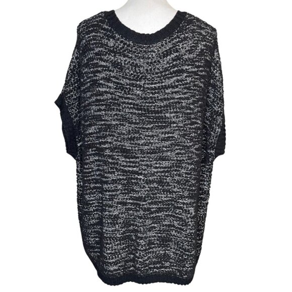 Extra Touch Women's Black Gray Sweater Scoop Tie Neck Comfy Office Sz 2X - Picture 2 of 6